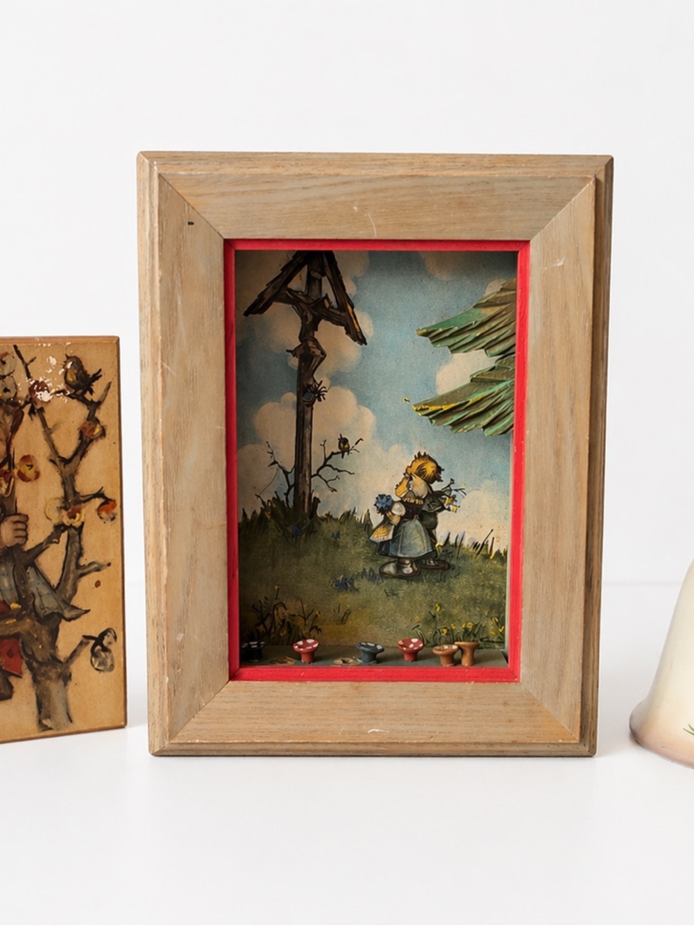 Vintage Hummel shadow box diorama picture, 1978 bell and music box